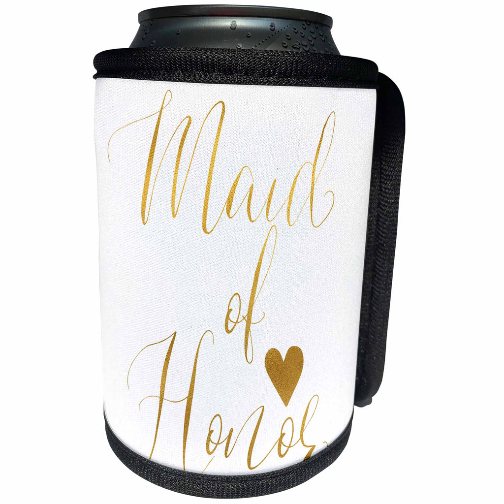 3dRose PS Glam - Image of Maid of Honor Heart - Can Cooler Bottle Wrap (cc_274192)