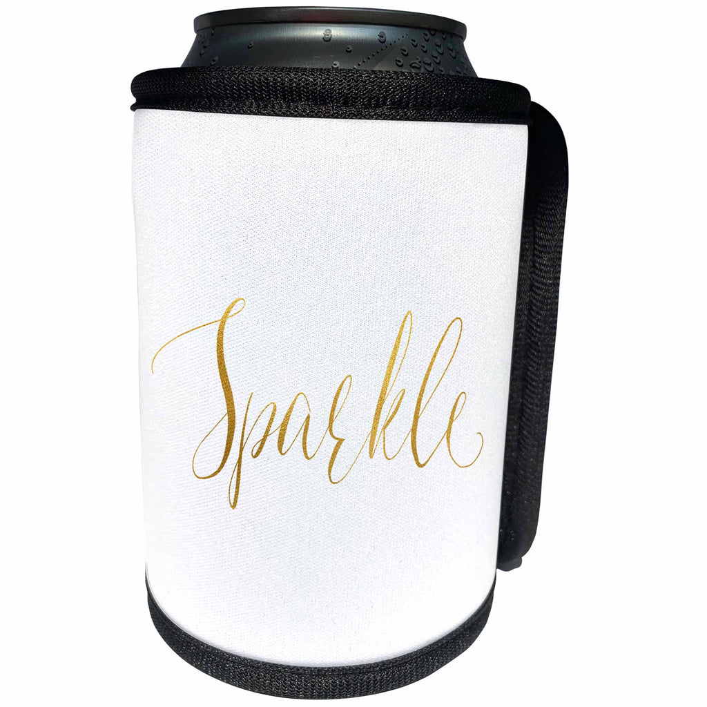 3dRose PS Glam - Image of Gold Glam Sparkle - Can Cooler Bottle Wrap (cc_274196)