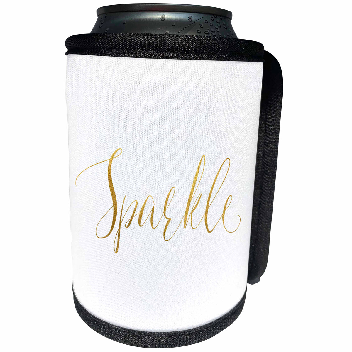 3dRose PS Glam - Image of Gold Glam Sparkle - Can Cooler Bottle Wrap (cc_274196)