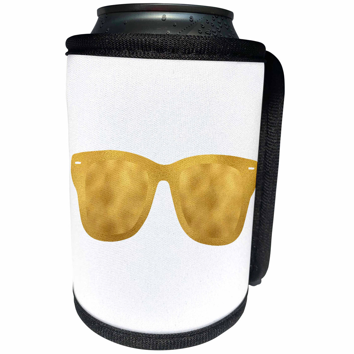 3dRose PS Glam - Image of Gold Glam Sun Glasses - Can Cooler Bottle Wrap (cc_274197)