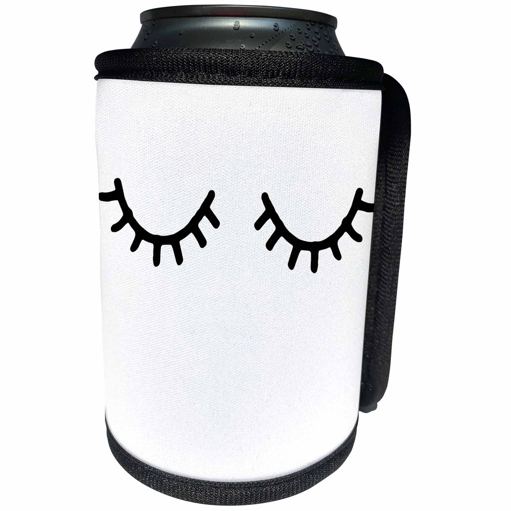3dRose PS Glam - Image of Black Glam Eyelashes - Can Cooler Bottle Wrap (cc_274201)