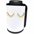 3dRose PS Glam - Image of Gold Glitz Eyelashes - Can Cooler Bottle Wrap (cc_274202)