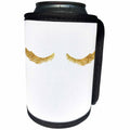 3dRose PS Glam - Image of Pretty Glam Gold Eyelashes - Can Cooler Bottle Wrap (cc_274204)