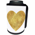 3dRose PS Glam - Image of Sparkly Gold Heart - Can Cooler Bottle Wrap (cc_274206)