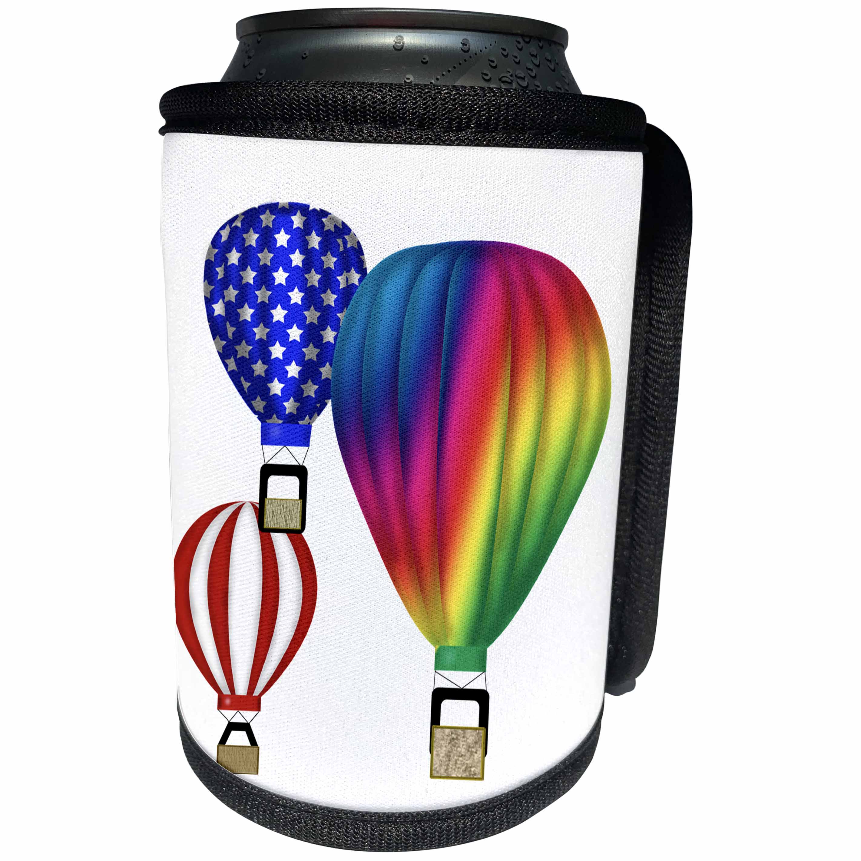 3dRose 777images Designs Graphic Design Toys - Graphic Design Hot Air Balloons with transparent background - Can Cooler Bottle Wrap (cc_27422)