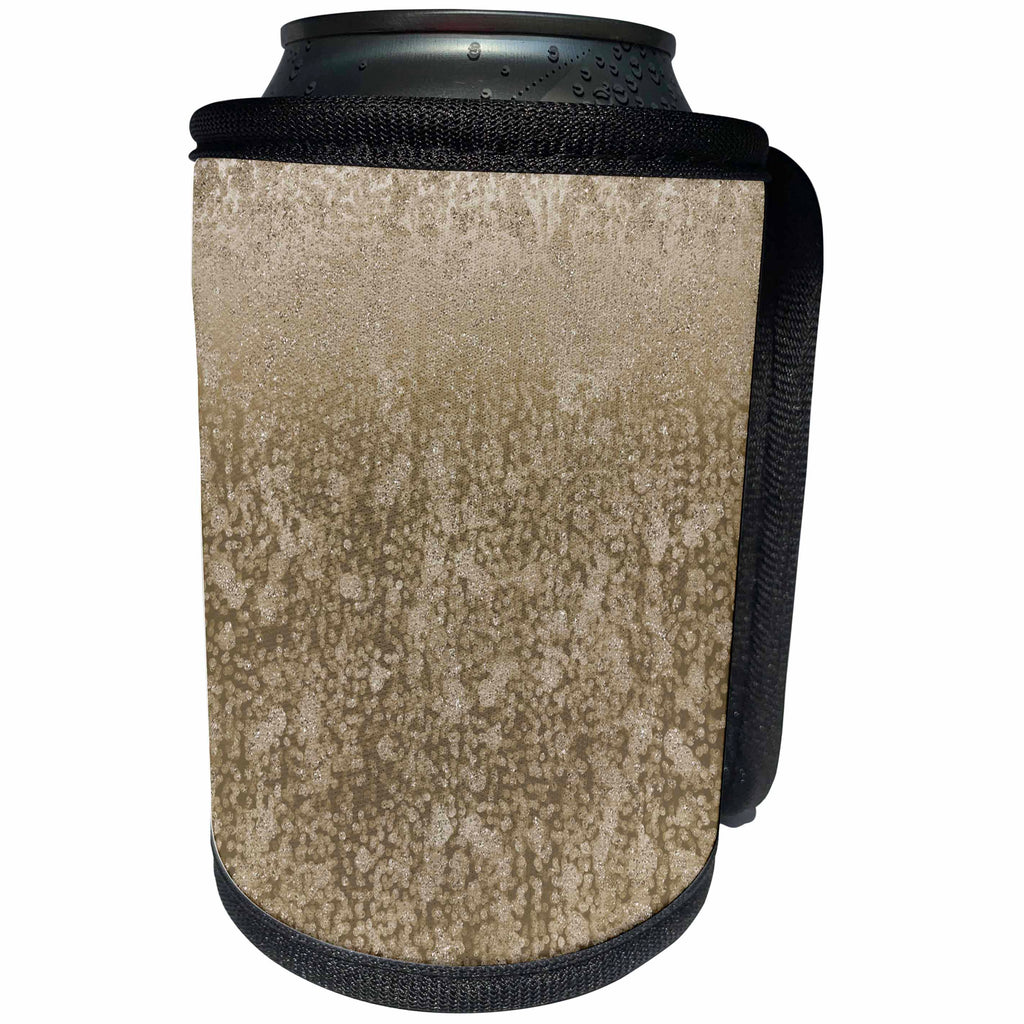 3dRose PS Chic - Image of Gold Faux Image of Glittery Glitz - Can Cooler Bottle Wrap (cc_274229)
