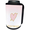 3dRose PS Inspiration - Image of Blush Pink Gold Follow Your Heart Glam - Can Cooler Bottle Wrap (cc_274244)