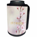 3dRose PS Inspiration - Image of Gold Life is Beautiful Cherry Blossom Flowers - Can Cooler Bottle Wrap (cc_274250)