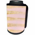 3dRose PS Glam - Image of Grunge Gold Pink Stripes - Can Cooler Bottle Wrap (cc_274260)