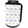 3dRose PS Inspiration - Image of Gold Black Love - Can Cooler Bottle Wrap (cc_274268)