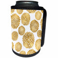 3dRose PS Glam - Image of Pretty Gold Flowers - Can Cooler Bottle Wrap (cc_274278)