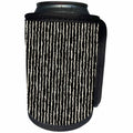3dRose PS Chic - Image of Black Silver Glitzy Stripes - Can Cooler Bottle Wrap (cc_274305)