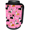 3dRose Janna Salak Designs Dogs - Cute Corgi Dog Pattern Pink - Can Cooler Bottle Wrap (cc_274317)