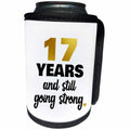 3dRose Janna Salak Designs Anniversary - 17 Years Still Going Strong Seventeenth 17th Wedding Anniversary Gift - Can Cooler Bottle Wrap (cc_274360)