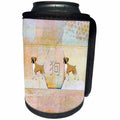 3dRose Beverly Turner Chinese New Year Design - Boxer, Felt Look Abstract, Sign of the Dog, Chinese, Pastels - Can Cooler Bottle Wrap (cc_274450)