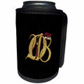 3dRose Beverly Turner Graduation Design - Image of Gold Entangled 2018 Red Graduation Cap, Diploma, Tassel on Black - Can Cooler Bottle Wrap (cc_274456)