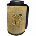 3dRose Beverly Turner Graduation Design - Image of Gold Entangled 2018 Black Graduation Cap, Diploma,Tassel on Gold - Can Cooler Bottle Wrap (cc_274457)