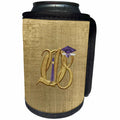 3dRose Beverly Turner Graduation Design - Image of Gold Entangled 2018 Purple Graduation Cap, Diploma, Tassel on Gold - Can Cooler Bottle Wrap (cc_274462)