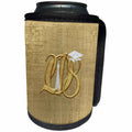 3dRose Beverly Turner Graduation Design - Image of Gold Entangled 2018 White Graduation Cap, Diploma, Tassel on Gold - Can Cooler Bottle Wrap (cc_274463)