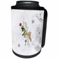 3dRose Beverly Turner Graduation Design - Graduation Diploma, Key, Dots, Vine, Flowers, Rose and Bow, White - Can Cooler Bottle Wrap (cc_274486)