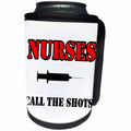 3dRose Nursing - Nurses Call The Shots Red - Can Cooler Bottle Wrap (cc_274497)