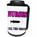 3dRose Nursing - Nurses Call The Shots Pink - Can Cooler Bottle Wrap (cc_274498)