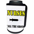 3dRose Nursing - Nurses Call The Shots Yellow - Can Cooler Bottle Wrap (cc_274503)