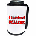 3dRose Student Humor - I Survived College Red - Can Cooler Bottle Wrap (cc_274505)