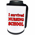 3dRose Student Humor - I Survived Nursing School Red - Can Cooler Bottle Wrap (cc_274518)