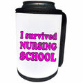 3dRose Student Humor - I Survived Nursing School Pink - Can Cooler Bottle Wrap (cc_274519)
