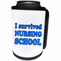 3dRose Student Humor - I Survived Nursing School Blue - Can Cooler Bottle Wrap (cc_274521)