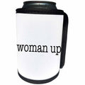 3dRose Feminism - Woman Up Black - Can Cooler Bottle Wrap (cc_274525)
