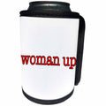 3dRose Feminism - Woman Up Red - Can Cooler Bottle Wrap (cc_274526)
