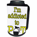 3dRose Coffee Lovers - Im Addicted To Pot Yellow - Can Cooler Bottle Wrap (cc_274549)
