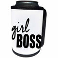 3dRose Office Humor - Girl Boss Black - Can Cooler Bottle Wrap (cc_274550)