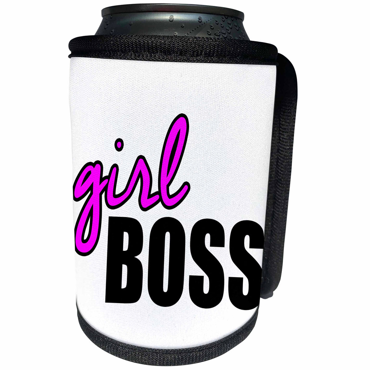 3dRose Office Humor - Girl Boss Pink - Can Cooler Bottle Wrap (cc_274552)