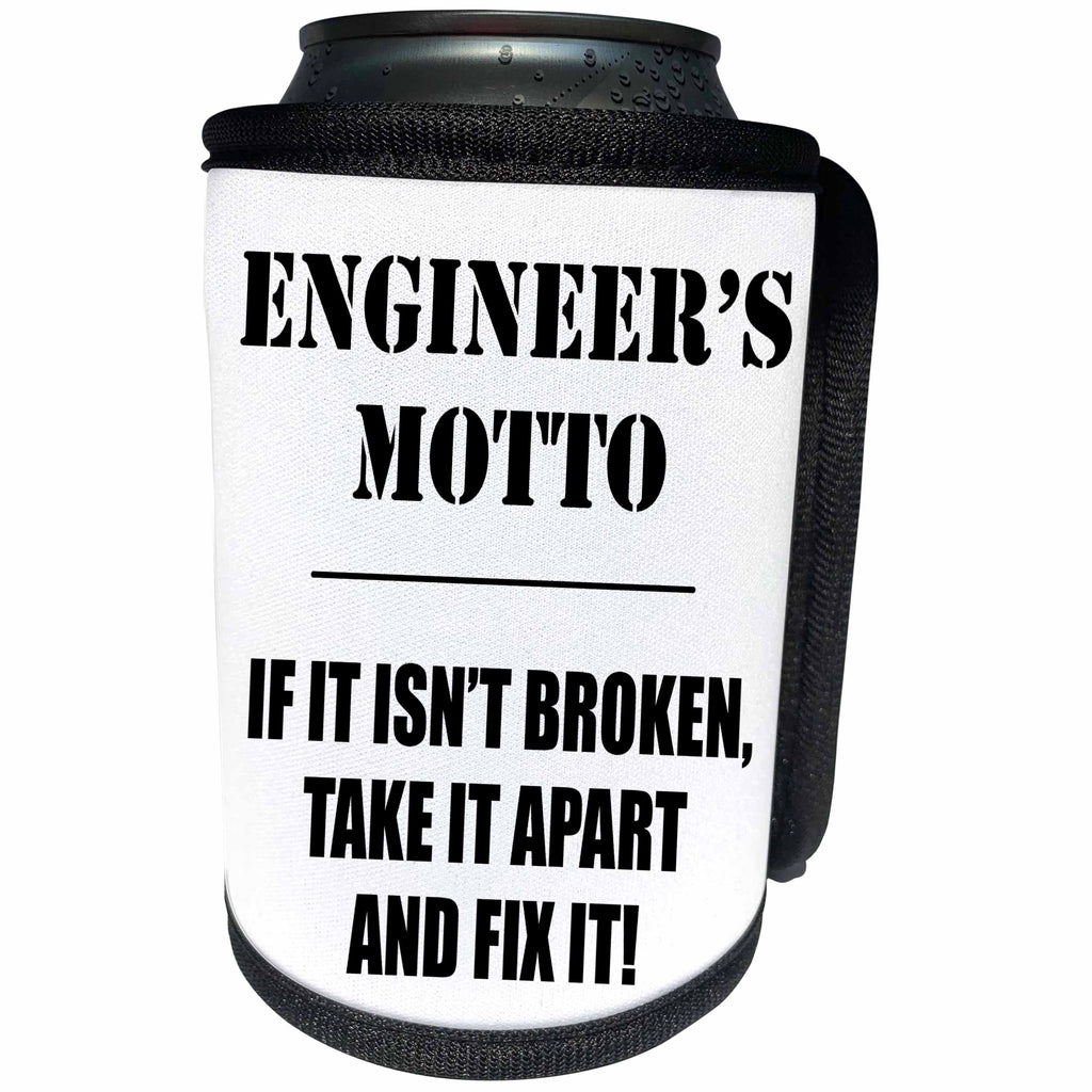 3dRose Office Humor - Engineers Motto Black - Can Cooler Bottle Wrap (cc_274579)