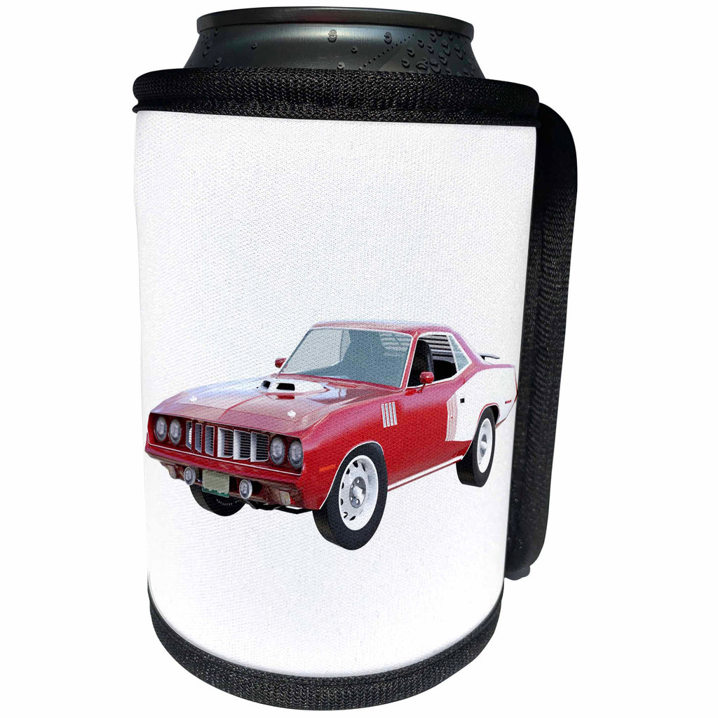 3dRose Boehm Graphics Car - 1971 Muscle Car Red - Can Cooler Bottle Wrap (cc_274614)