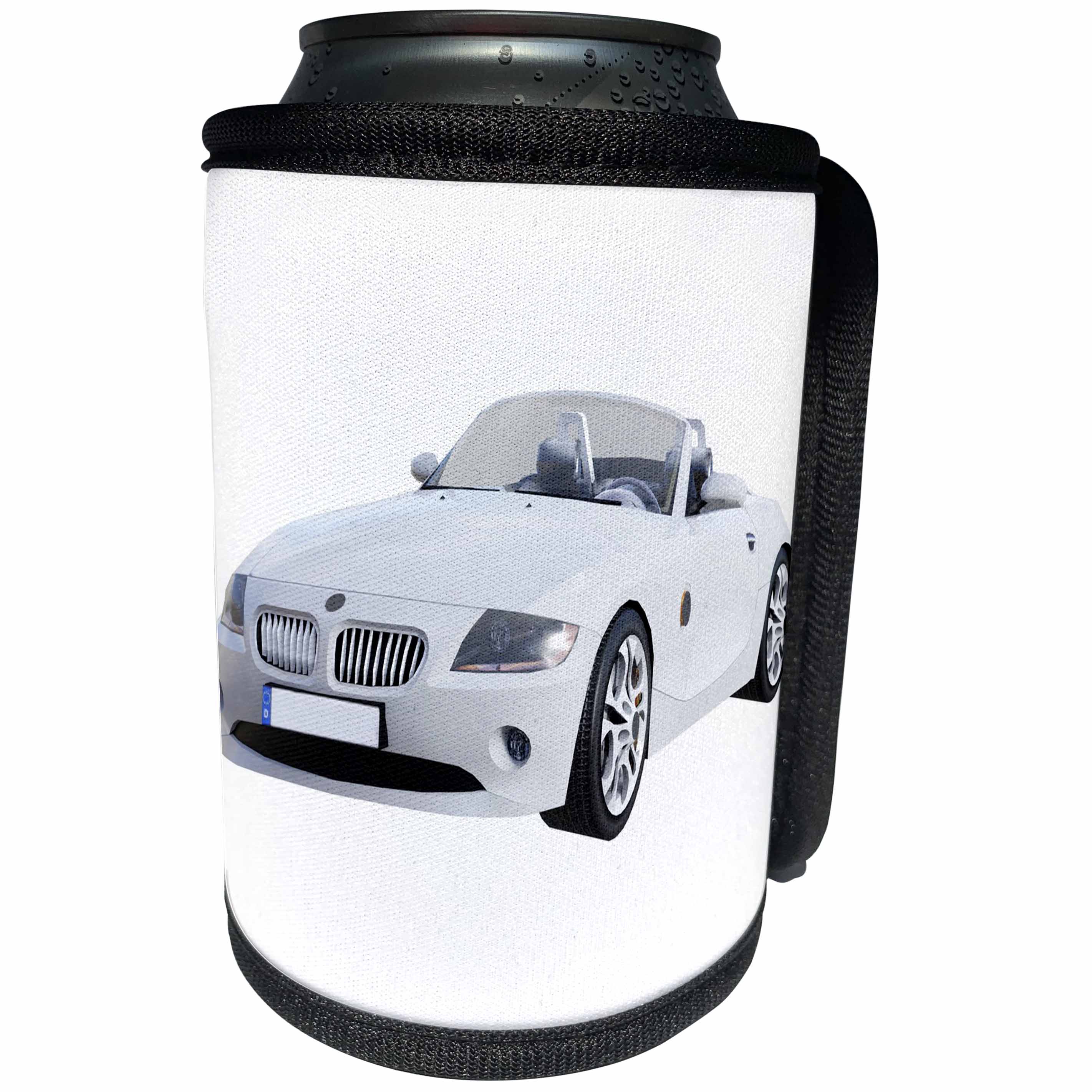3dRose Boehm Graphics Car - Euro Sports Car Convertible White - Can Cooler Bottle Wrap (cc_274629)