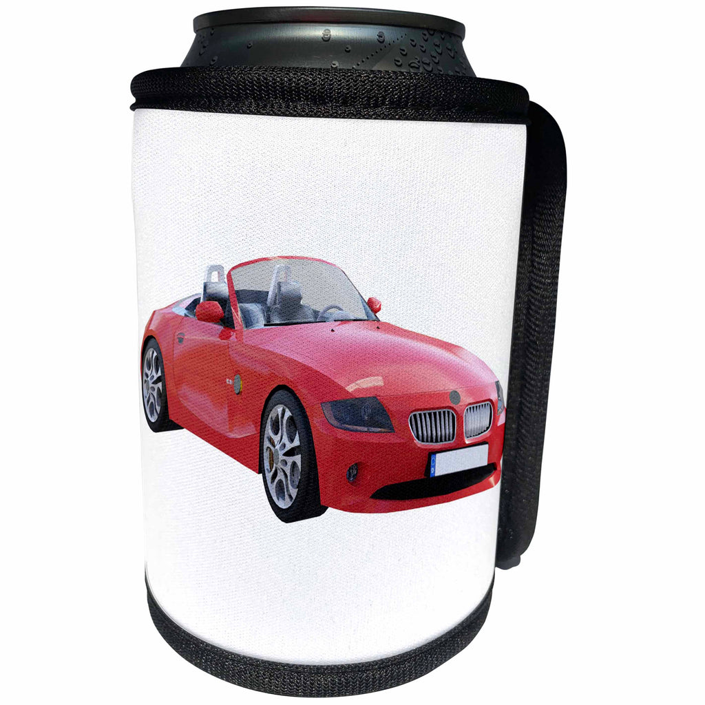 3dRose Boehm Graphics Car - Euro Sports Car Convertible Red - Can Cooler Bottle Wrap (cc_274633)