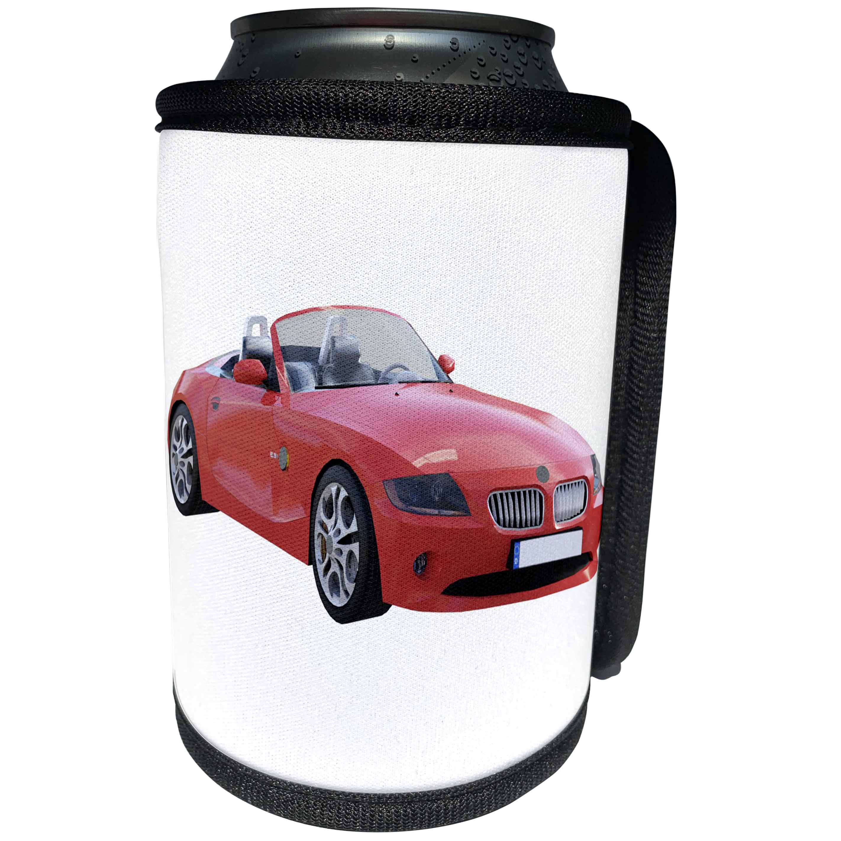3dRose Boehm Graphics Car - Euro Sports Car Convertible Red - Can Cooler Bottle Wrap (cc_274633)
