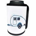 3dRose Boehm Graphics Car - White Small Camper with Doors Closed - Can Cooler Bottle Wrap (cc_274661)