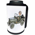 3dRose Boehm Graphics Cartoon - Soldier Driving a Military Truck - Can Cooler Bottle Wrap (cc_274680)