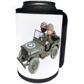 3dRose Boehm Graphics Cartoon - Two Soldiers in a Military Truck - Can Cooler Bottle Wrap (cc_274681)