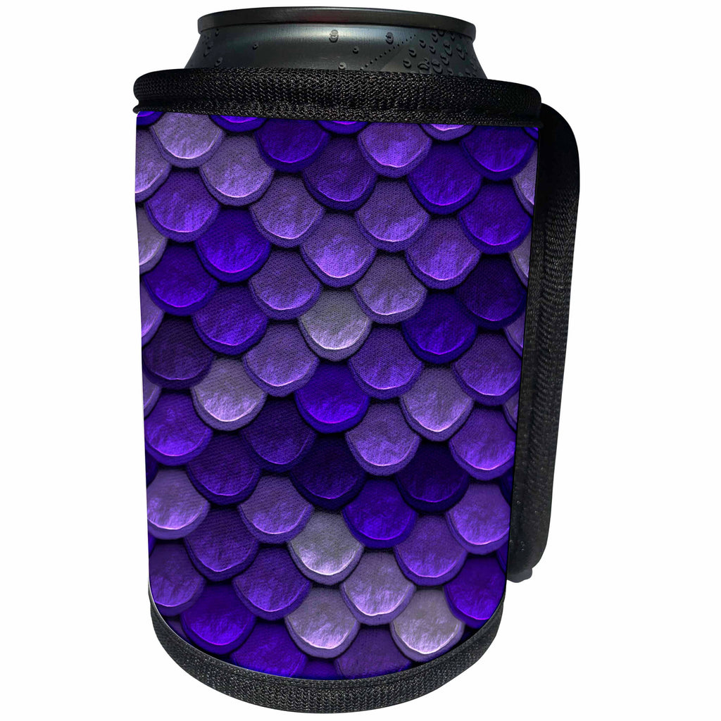 3dRose Andrea Haase Abstract Graphics - Image of Blue Mermaid Scale Pattern - Can Cooler Bottle Wrap (cc_274690)