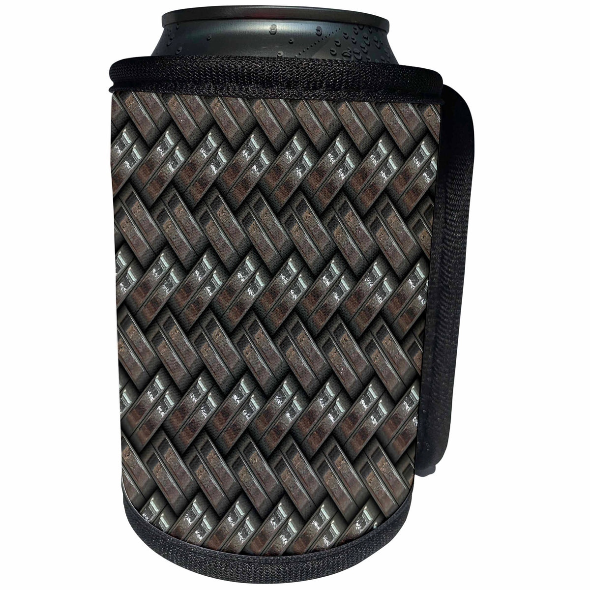 3dRose Andrea Haase Abstract Graphics - Image of Surface Of Silver Woven Metal - Can Cooler Bottle Wrap (cc_274691)