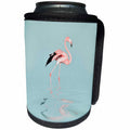 3dRose Andrea Haase Animals Photography - Pink Flamingo Walking In Calm Water - Can Cooler Bottle Wrap (cc_274698)