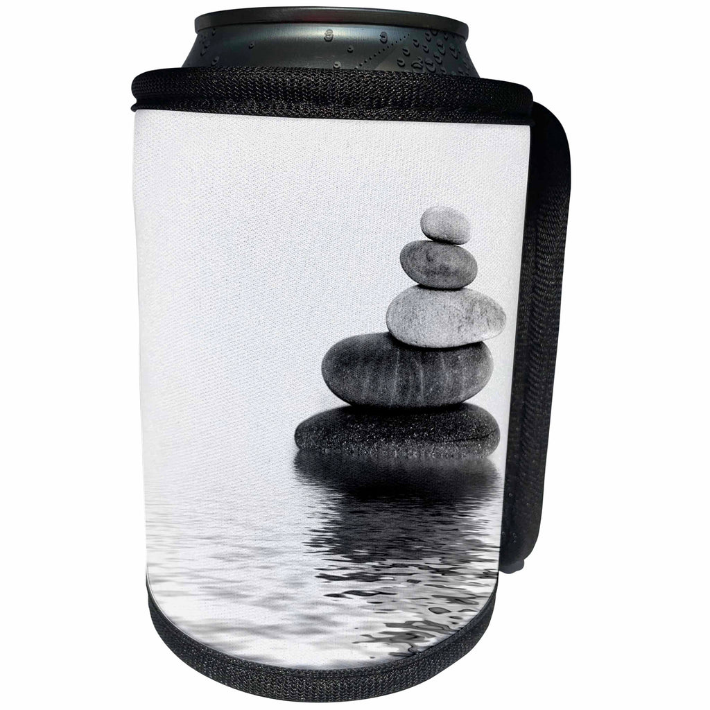 3dRose Andrea Haase Nature Photography - Balanced Stone Cairn Zen Style In Water - Can Cooler Bottle Wrap (cc_274826)