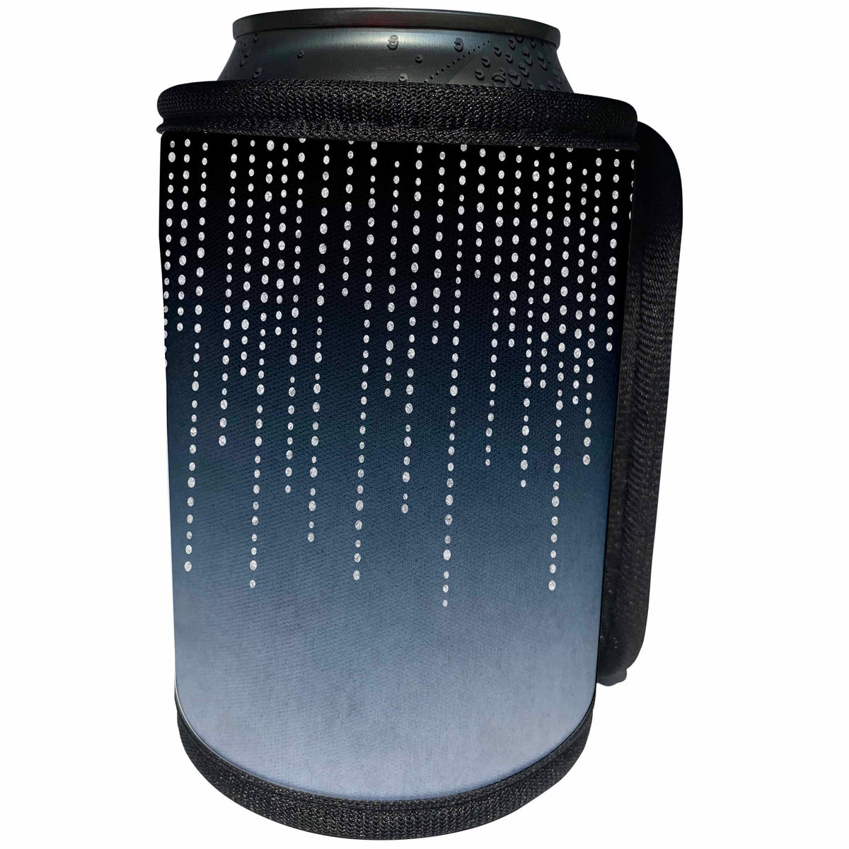 3dRose Andrea Haase Illustration - Silver Shimmering Rhinestones On Blue Grey Background - Can Cooler Bottle Wrap (cc_274834)