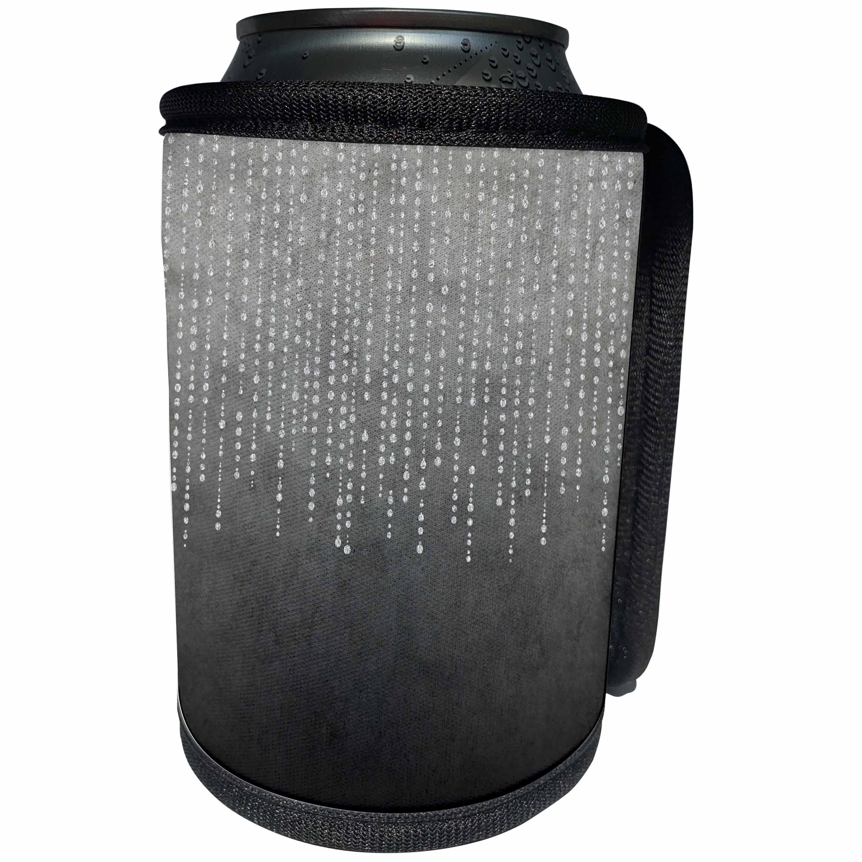 3dRose Andrea Haase Illustration - Image of Silver Shimmering Rhinestones On Grey Background - Can Cooler Bottle Wrap (cc_274843)